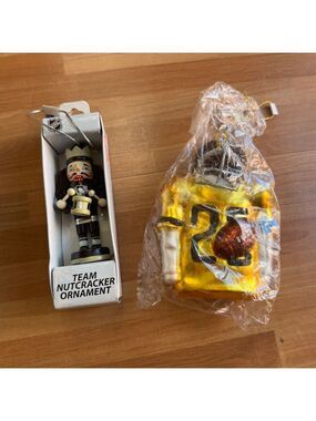 Pittsburgh sports NHL and football Christmas ornament bundle nutcracker NWT